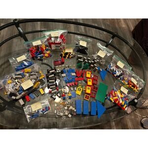 TYCO &‎ LEGO Building Blocks Lot with Figures Doors Windows Wheels